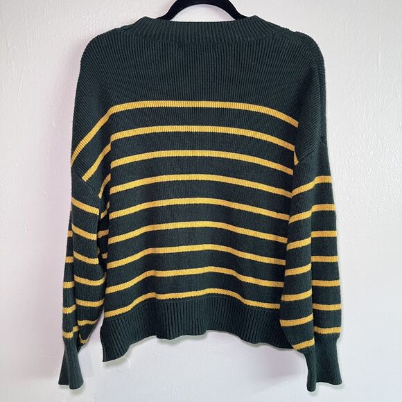Dark green and yellow stripe sweater - Picture 2 of 3